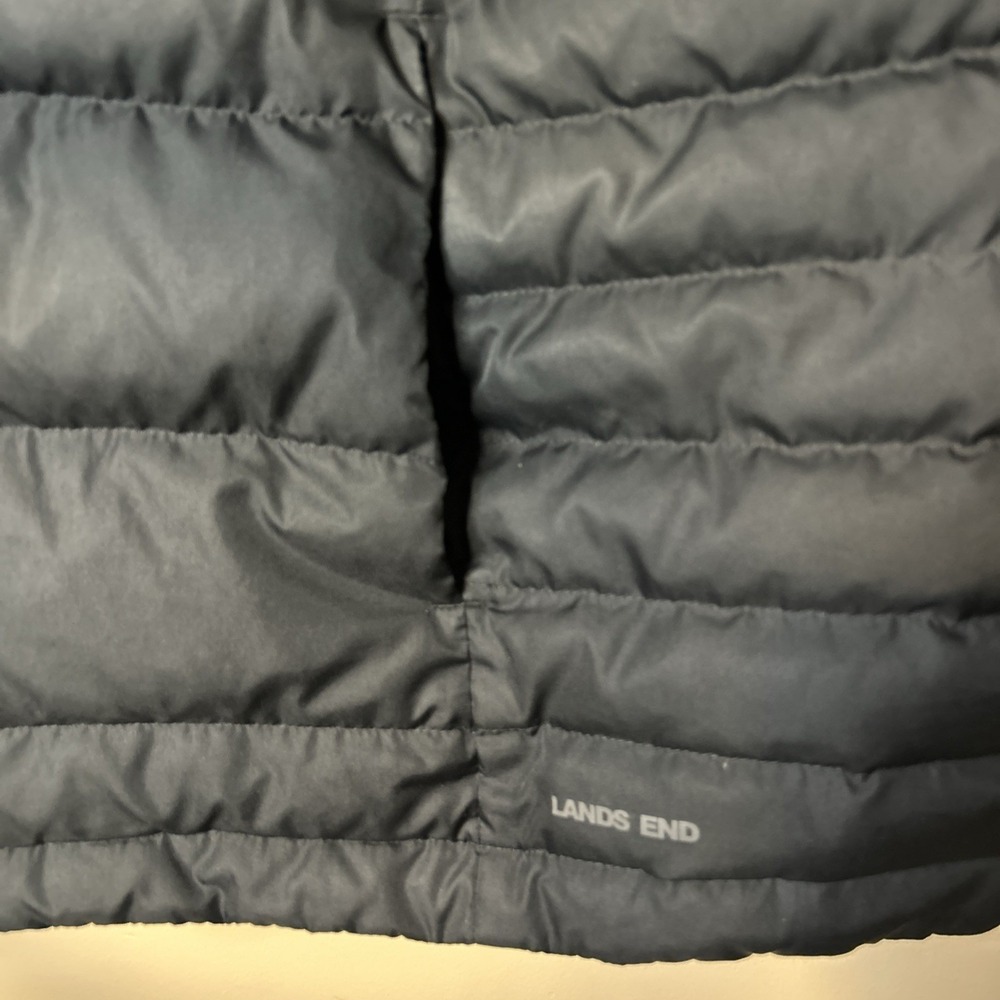 Lands' End Jacket Womens Black Puffer Down Full Zip Pockets Plus 2X 20W - 22W - Picture 2 of 14